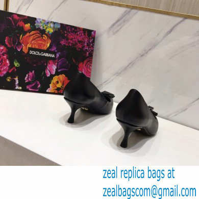 Dolce  &  Gabbana Thin Heel 6.5cm Leather Sicily Pumps Black 2021